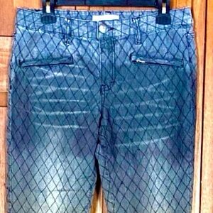 BCBGeneration Gray Patterned Women's Straight Leg Jeans w/Zippered Leg & Pockets